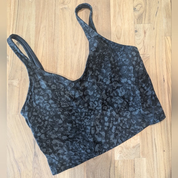 Lululemon Align Tank Top Wild Thing Camo Deep Coal Multi Black Nulu Crop Bra 8 - Picture 4 of 7
